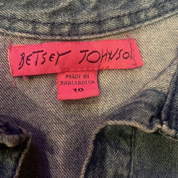 Betsey Johnson Denim Button Down Logo Shirt - Girls Size 10 - Picture 4 of 6